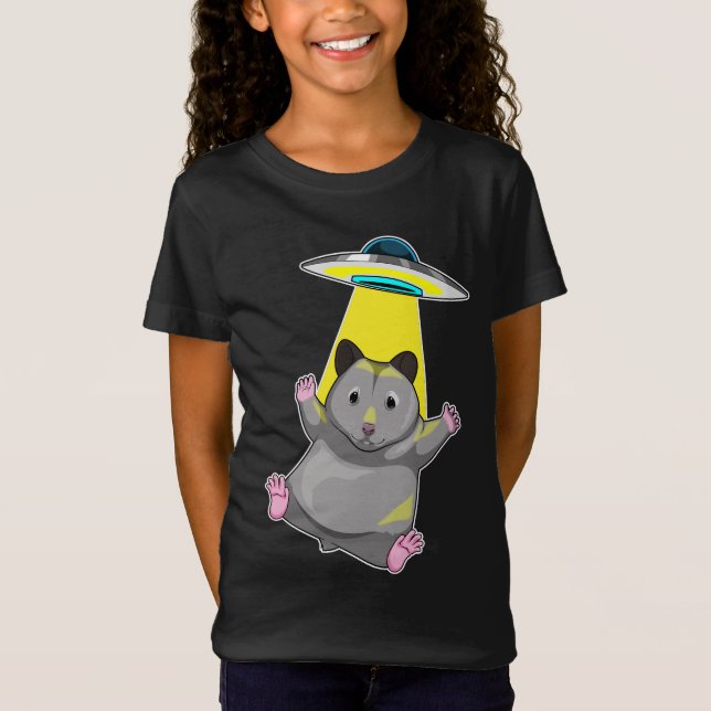 Hamster Spaceship Space T Shirt (Framsida)