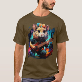 Hamster Spelar Guitar T Shirt