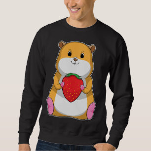 Hamster Strawberry Fruit Lång Ärmad Tröja