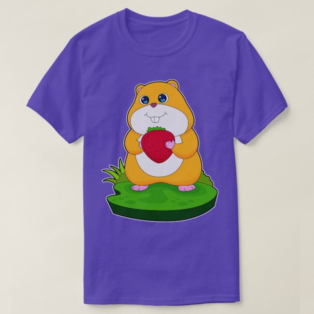 Hamster Strawberry Fruit T Shirt (Design framsida)
