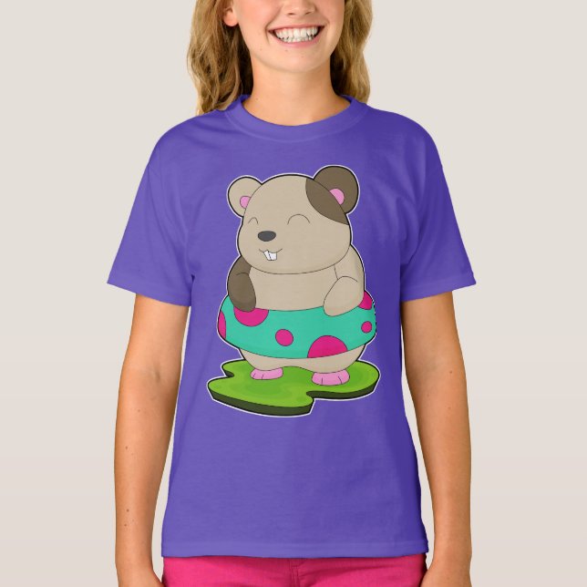Hamster Swimming Livbuoy T Shirt (Framsida)