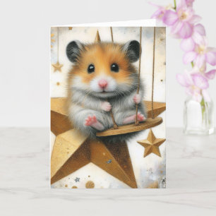 Hamster Swings bland Stars-Tillfällen Kort