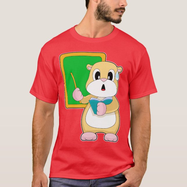 Hamster Teacher Blackboard School T Shirt (Framsida)
