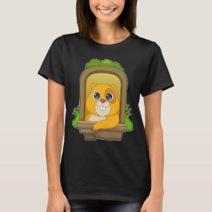 Hamster tittar ut genom fönstret t shirt