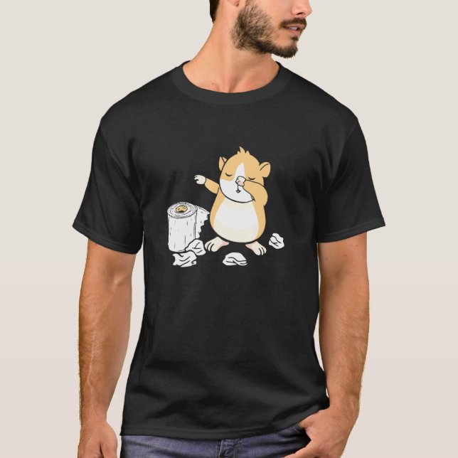 Hamster Toilet Papper Dabbing Dwarf Hamster T Shirt (Framsida)