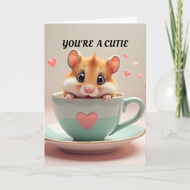Hamster Valentine Day Card Kort (Framsida)