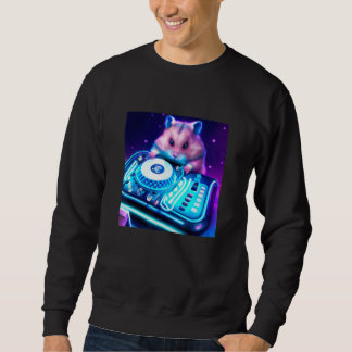 Hamster Vaporwave DJ Aesthetic Boys Girls Manar Wo Lång Ärmad Tröja
