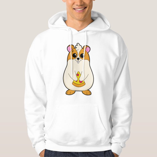Hamster vid Eating of Pizza Hoodie (Framsida)