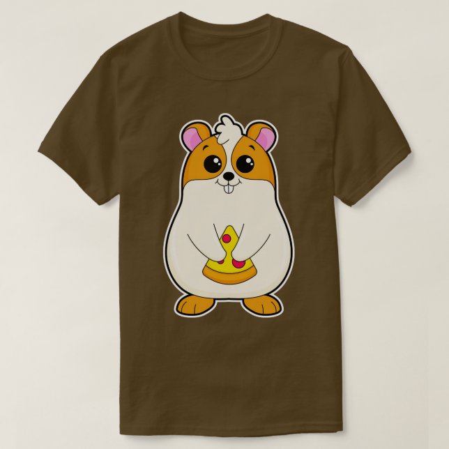 Hamster vid Eating of Pizza T Shirt (Design framsida)