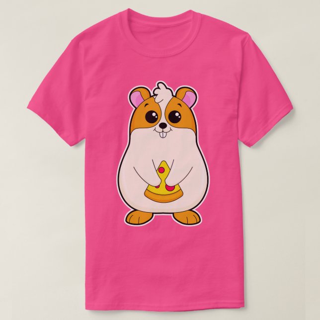 Hamster vid Eating of Pizza T Shirt (Design framsida)