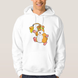 Hamster vid Eating with Pizza Hoodie