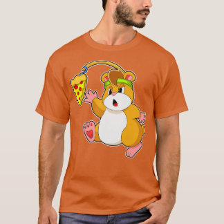 Hamster vid Eating with Pizza T Shirt