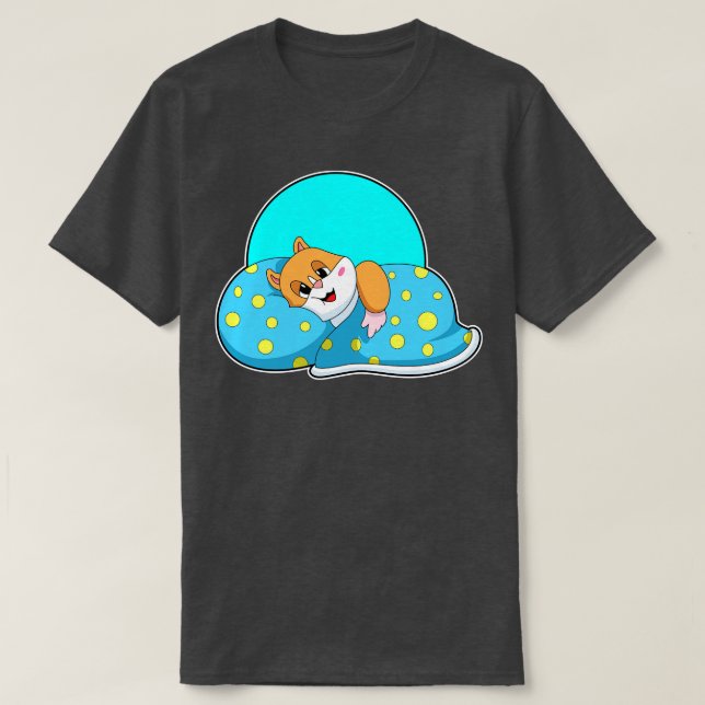 Hamster vid Sleeping med Blanket T Shirt (Design framsida)