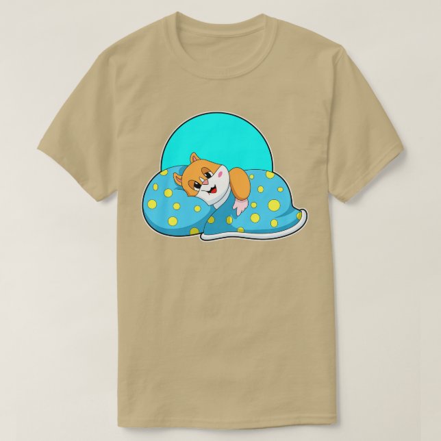 Hamster vid sömnad med vevett t shirt (Design framsida)