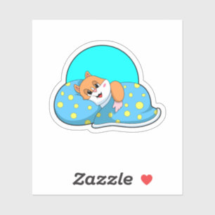 Hamster vid sovande med Blanket.PNG Klistermärken