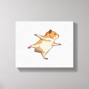 Hamster vid Yoga Stretching Ben Canvastryck