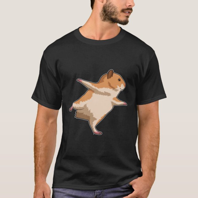 Hamster vid Yoga Stretching Ben T Shirt (Framsida)