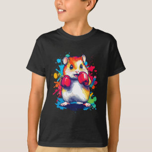 Hamster Wearing Boxing Handskar för färgkonst T Shirt