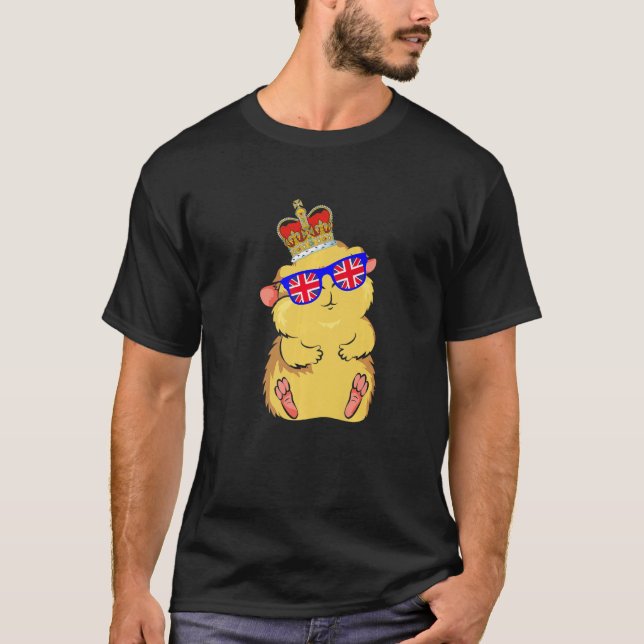 Hamster Wearing Sunglasses and Krona England Fl T Shirt (Framsida)