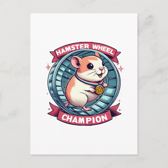 Hamster Wheel Champion Vykort (Framsida)