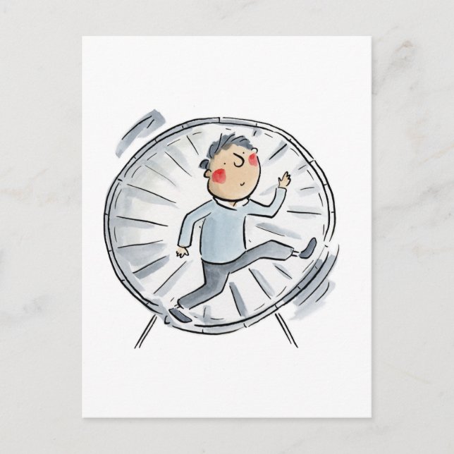 Hamster Wheel Vykort (Framsida)