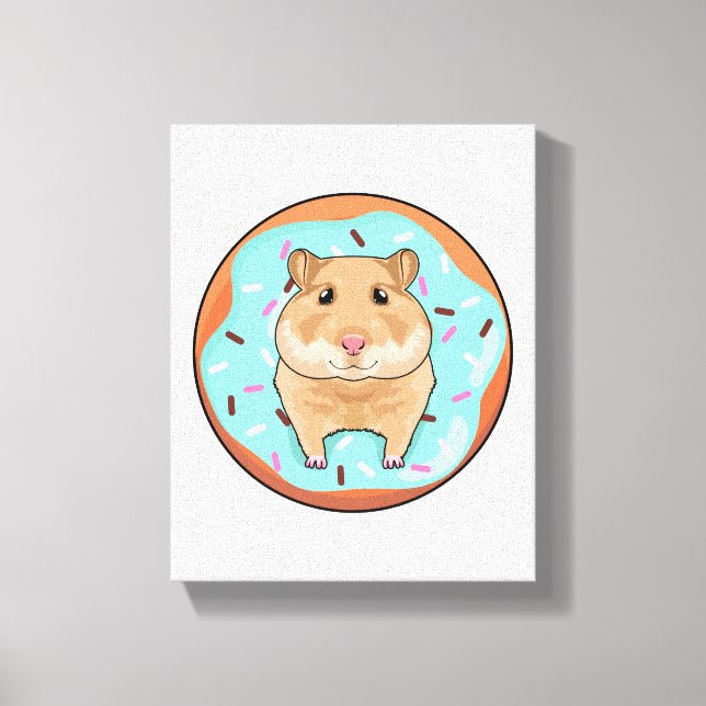 Hamster with Donut Canvastryck (Framsida)