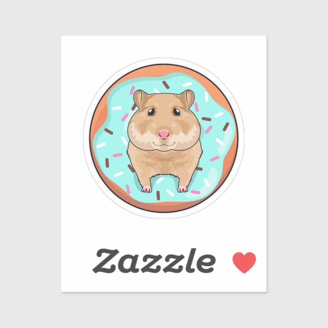 Hamster with Donut Klistermärken (Ark)