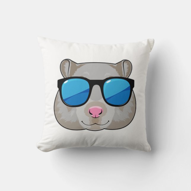 Hamster with Sunglasses Kudde (Framsida)