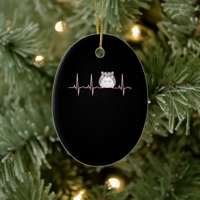 Hamster Women Girls Cute Hamster Lover Heartbeat Julgransprydnad Keramik (Träd)