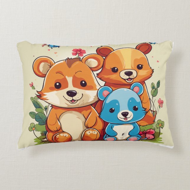 Hamster Workout Crew: Tecknad Cutness Prydnadskudde (Framsidan)