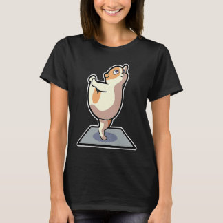 Hamster Yoga Poserar Sport Gymnastik Ohm Hjärtbeat T Shirt