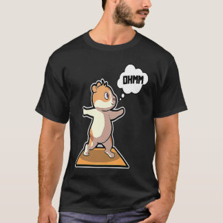 Hamster Yoga Poserar Sport Gymnastik Ohm Hjärtbeat T Shirt