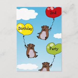Hamsterballonger, andra födelsedagen party inbjudningar