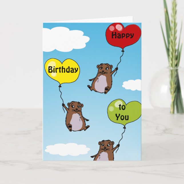 Hamsterballonger, Grattis på födelsedagen till dig Kort (Framsida)