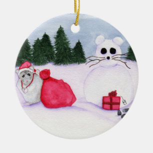 Hamsterjulprydnad Julgransprydnad Keramik