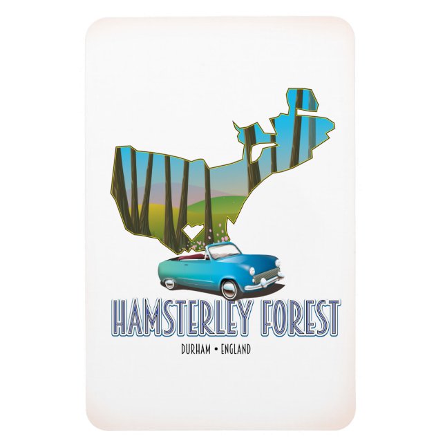 Hamsterley Forest Durham England karta Magnet (Vertikal)