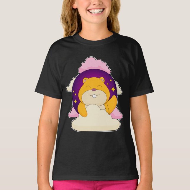 Hamsternatt Stjärnor Moln T Shirt (Framsida)
