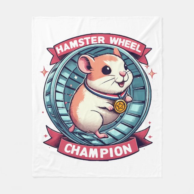 Hamsterrullmästare Fleecefilt (Framsidan)