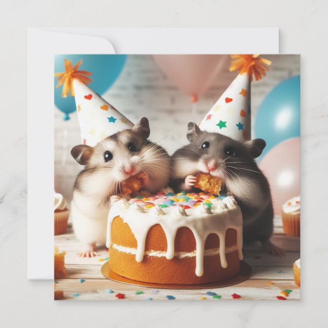 Hamsters ättårtburkinbjudan inbjudningar (Framsida)