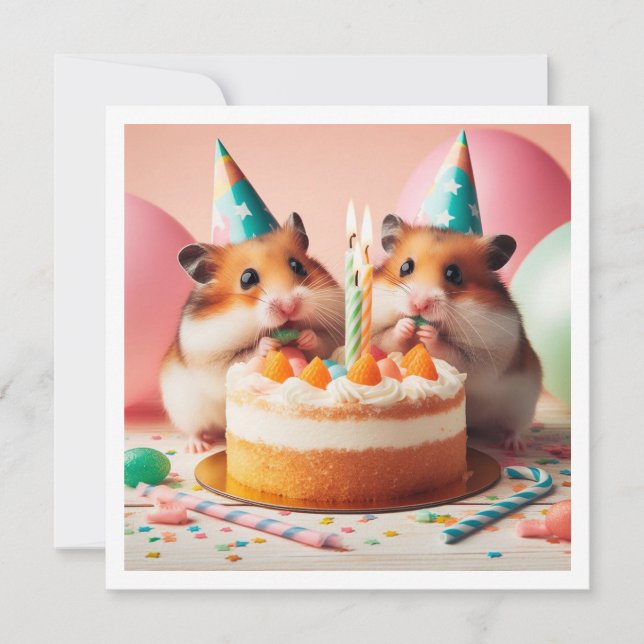 Hamsters ättårtburkinbjudan inbjudningar (Framsida)