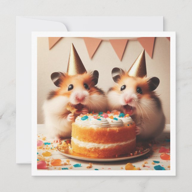 Hamsters ättårtburkinbjudan inbjudningar (Framsida)