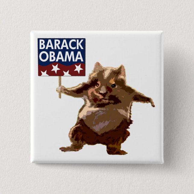 Hamsters för Barack Obama knäppas Knapp (Framsida)