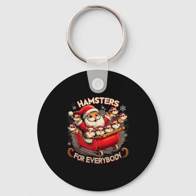 Hamsters For Everybody Christmas Pajamas Hamster K Nyckelring (Framsida)