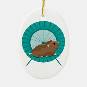 HamsterTreadmill Julgransprydnad Keramik