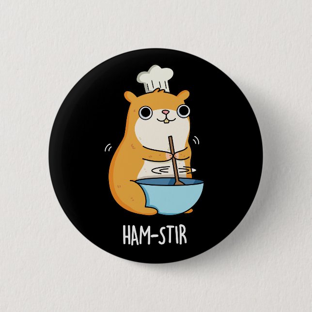 Hamstir Funny Chef Hamster Pun Mörk BG Knapp (Framsida)