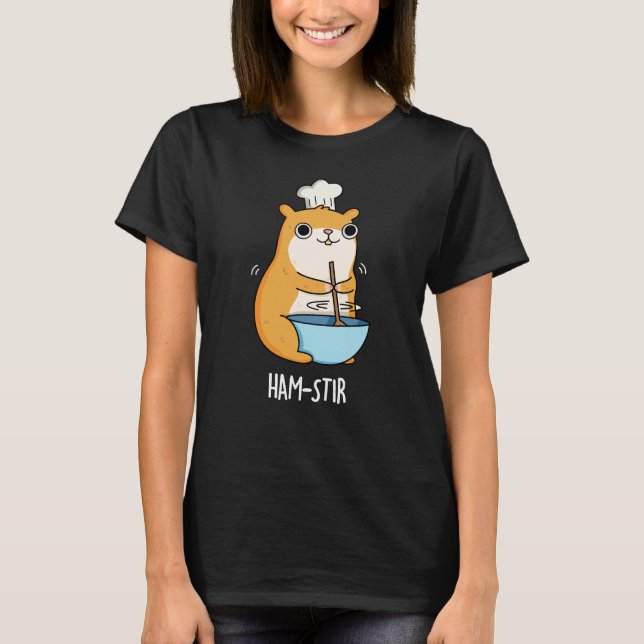 Hamstir Funny Chef Hamster Pun Mörk BG T Shirt (Framsida)