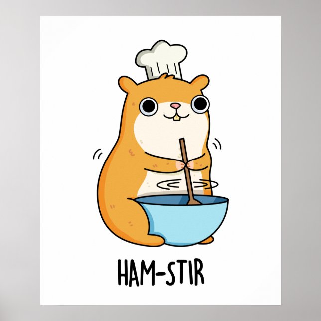 Hamstir Funny Chef Hamster Pun Poster (Framsidan)