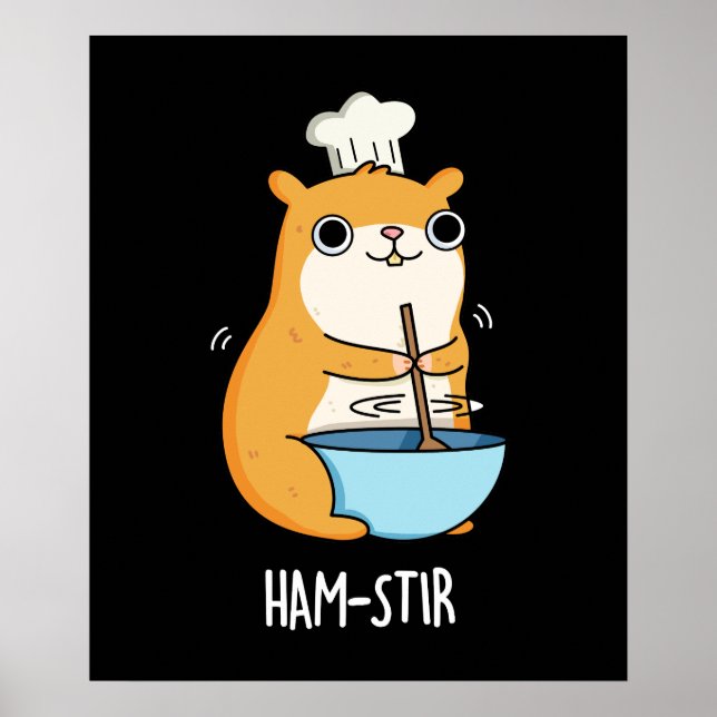 Hamstir Funny Hamster Pun Mörk BG Poster (Framsidan)