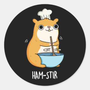 Hamstir Funny Hamster Pun Mörk BG Runt Klistermärke