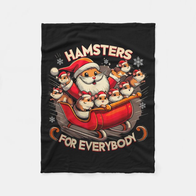 Hamstrar För Alla Julpyjamas Hamster K Fleecefilt (Framsidan)